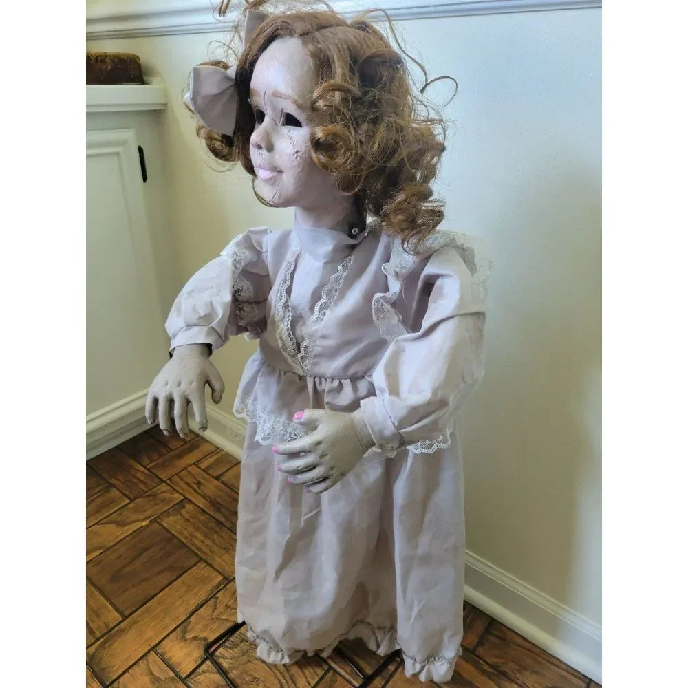 Halloween haunted child girl prop light‎ life size sound